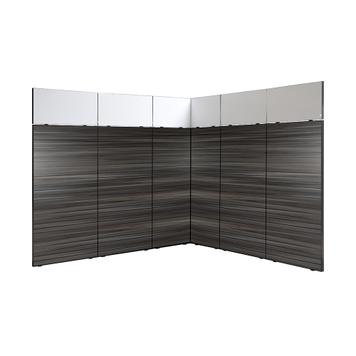 FlexiSlot® Slatwall Exhibition Stand "Style Black" 2850 x 2800 mm Corner Stand