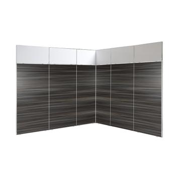 FlexiSlot-® Slatwall Exhibition Stand "Style" - 2850 x 2800 mm Corner Stand