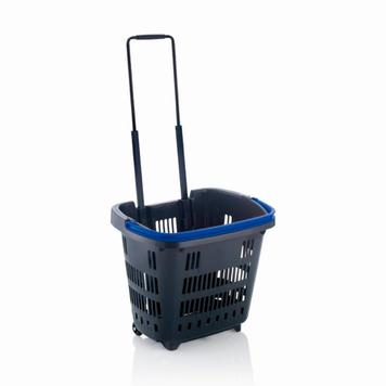 Roller Basket on Wheels with Telescopic Handle - 34 Litres