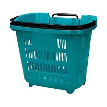 Roller Basket on Wheels with Telescopic Handle - 34 Litres