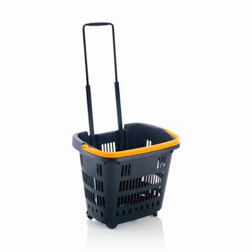 Roller Basket on Wheels with Telescopic Handle - 34 Litres