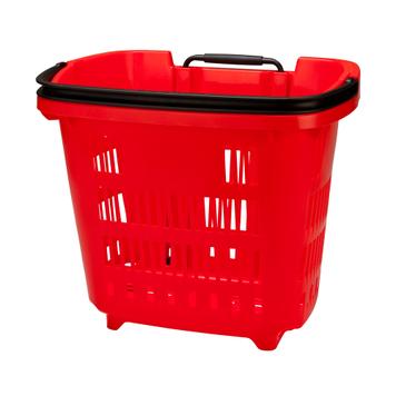 Roller Basket on Wheels with Telescopic Handle - 34 Litres