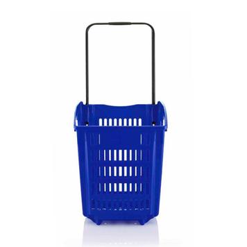 Grocery Basket on Wheels with Antibacterial Handle - 52 litres