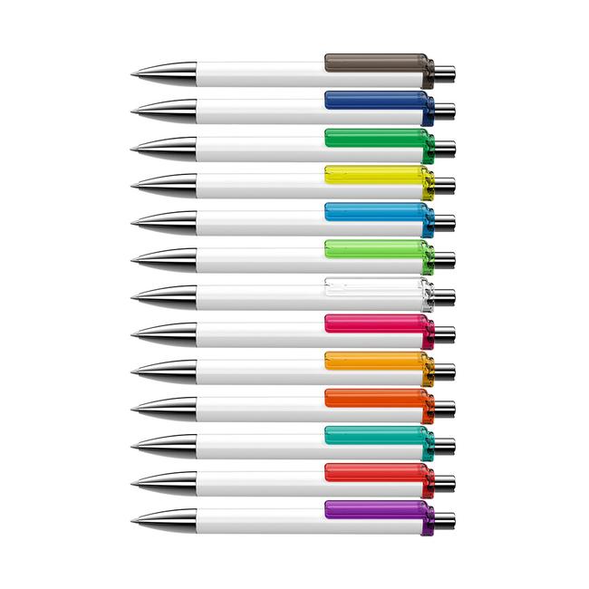 Retractable Colored Custom Pen w/ White Clip, Promotional Pens