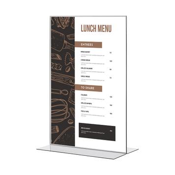 Menu Card Holder "T-Shape", different sizes, clear, 0.9 mm