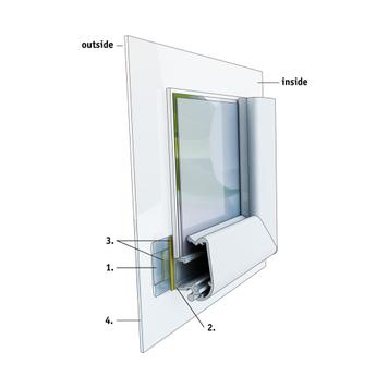 Window Frame System "Feko", 25/32 mm profile, silver