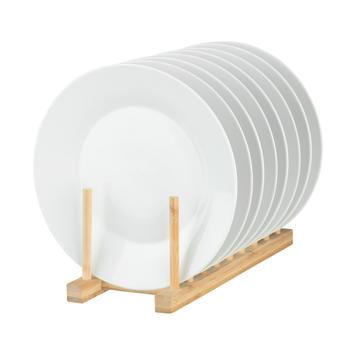 Natural Bamboo Plate Stand for 8 Plates