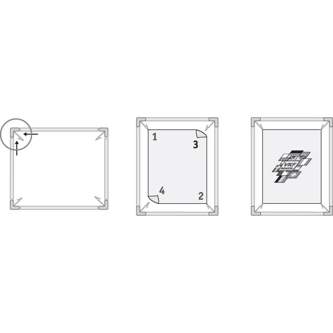 Spring Loaded Aluminium Frame with plastic Clips