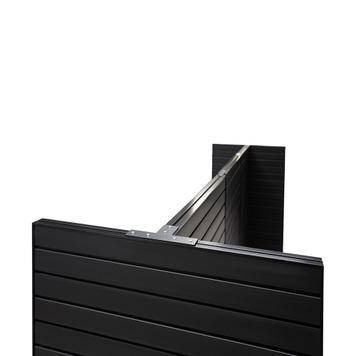 FlexiSlot® Slatwall Exhibition Stand "Style Black" 2850 x 2800 mm Corner Stand