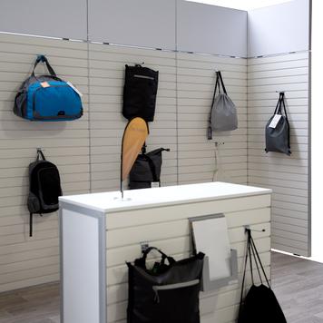 FlexiSlot-® Slatwall Exhibition Stand "Style Black" - 3900 x 800 mm Headstand