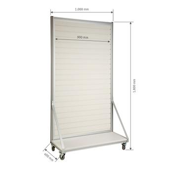 Mobile FlexiSlot® Slatwall Gondola End Cap "Quattro"