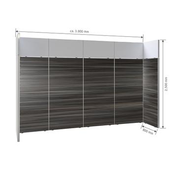 FlexiSlot® Slatwall Exhibition Stand "Style" 3900 x 800 mm Headstand