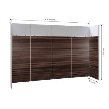 FlexiSlot® Slatwall Exhibition Stand "Style" 3900 x 800 mm Headstand